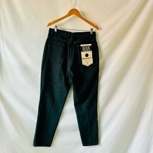 Deadstock NWT Vintage 90s Bill Blass Dark Green / Black Straight Leg Mom Jeans
